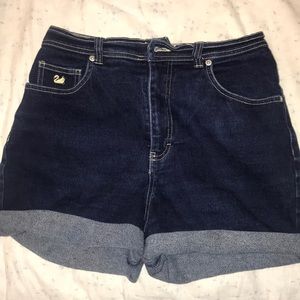 Dark washed High waisted shorts